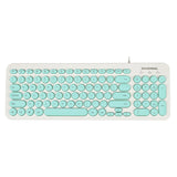D520 Silent Wired Esports Keyboard USB Ultra Thin 104 Key Business Office Retro Punk Computer Gaming Keyboard