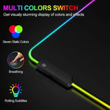 1Pc Fashion Large Gaming Office Work Mouse Pad Light Modes Touch Control Extended Soft Computer Keyboard Mat NonSlip Rubber Base